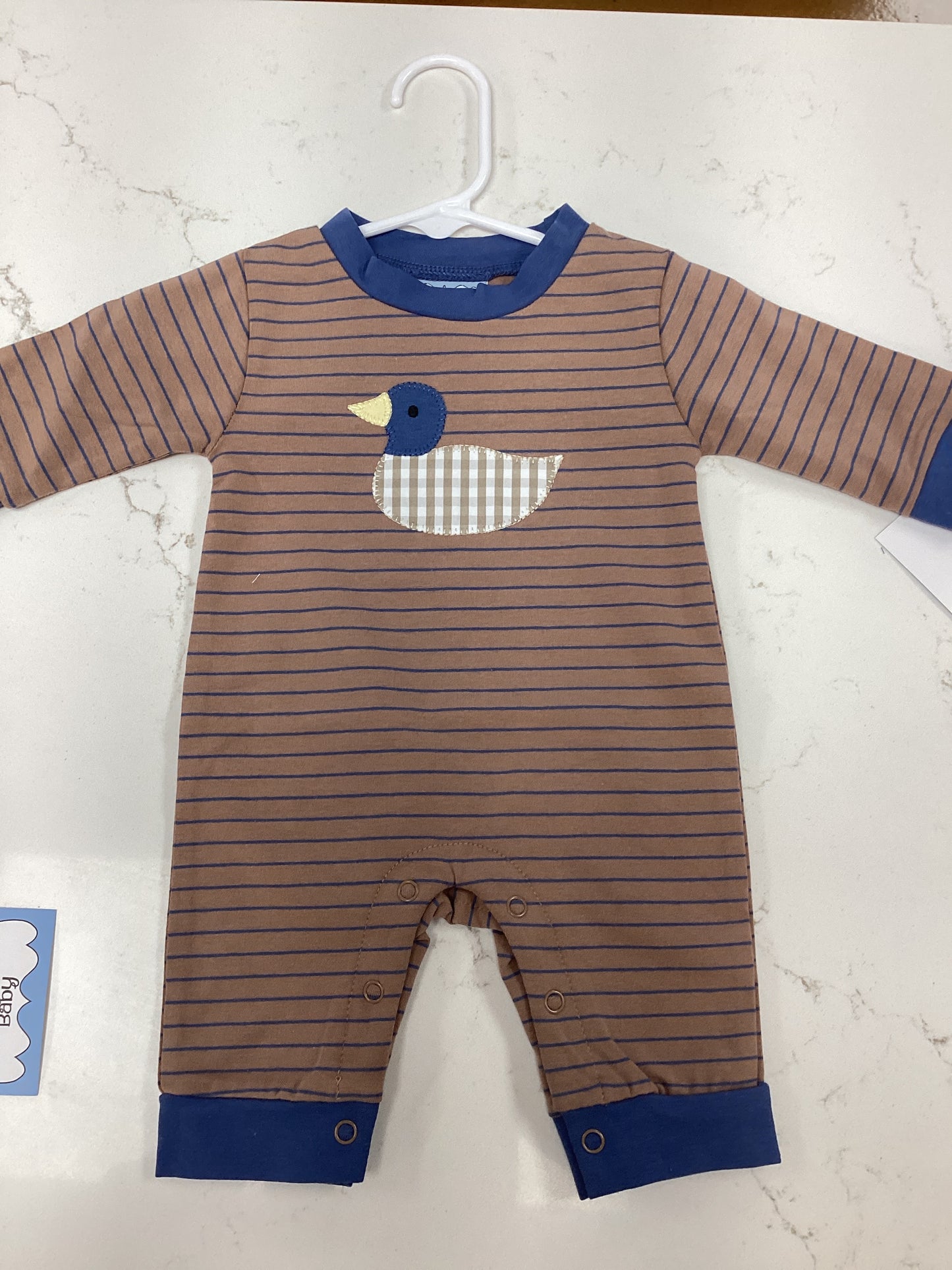 TS Blue Striped Duck Romper