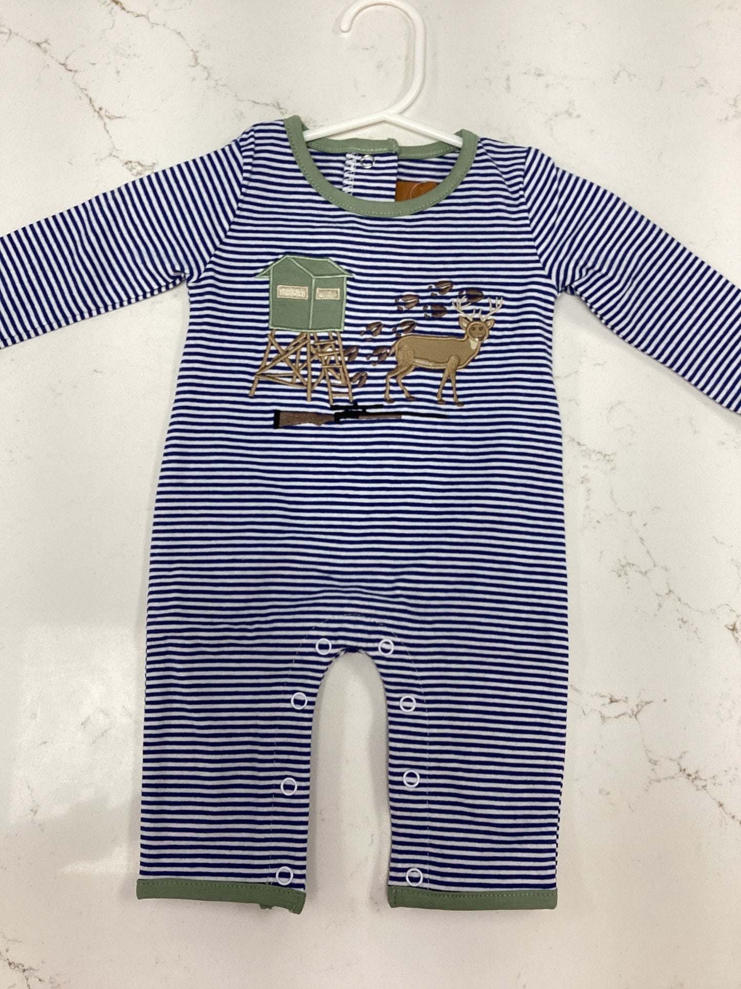 MJ Deer Hunting Striped Romper