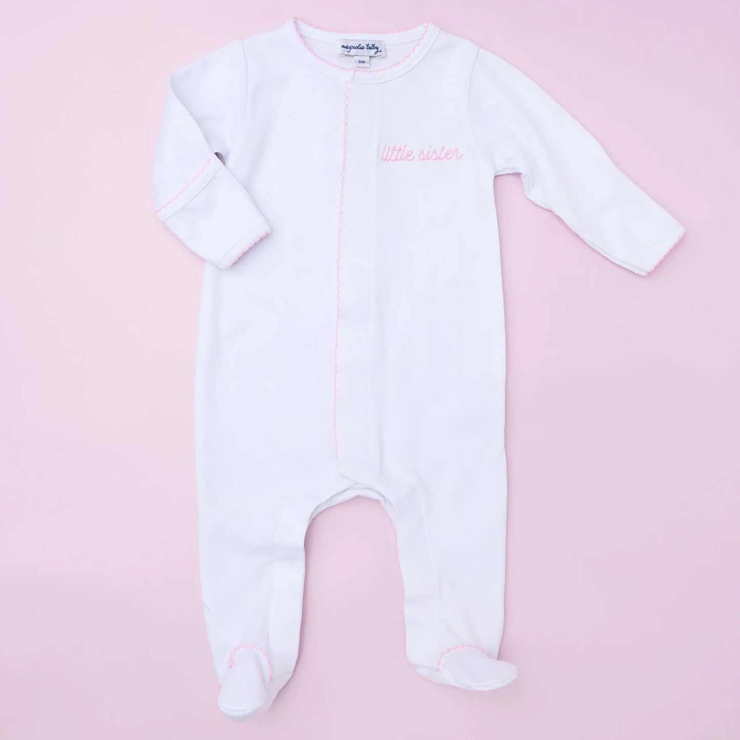 Little Sister Embroidery Footie