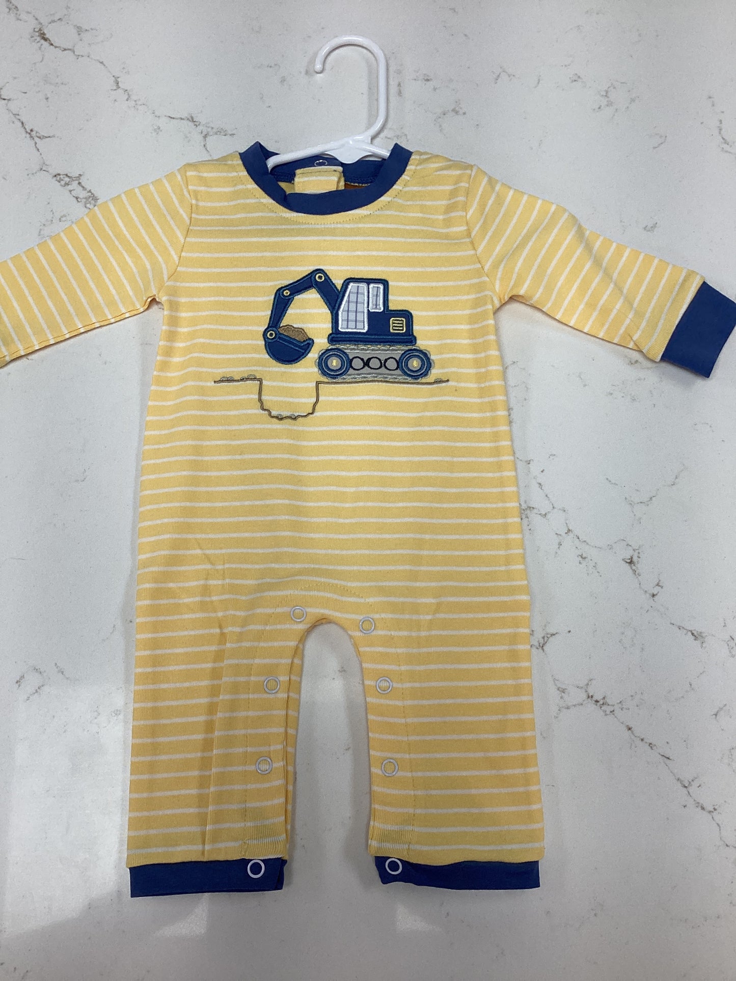 MJ Yellow Striped Crane Romper