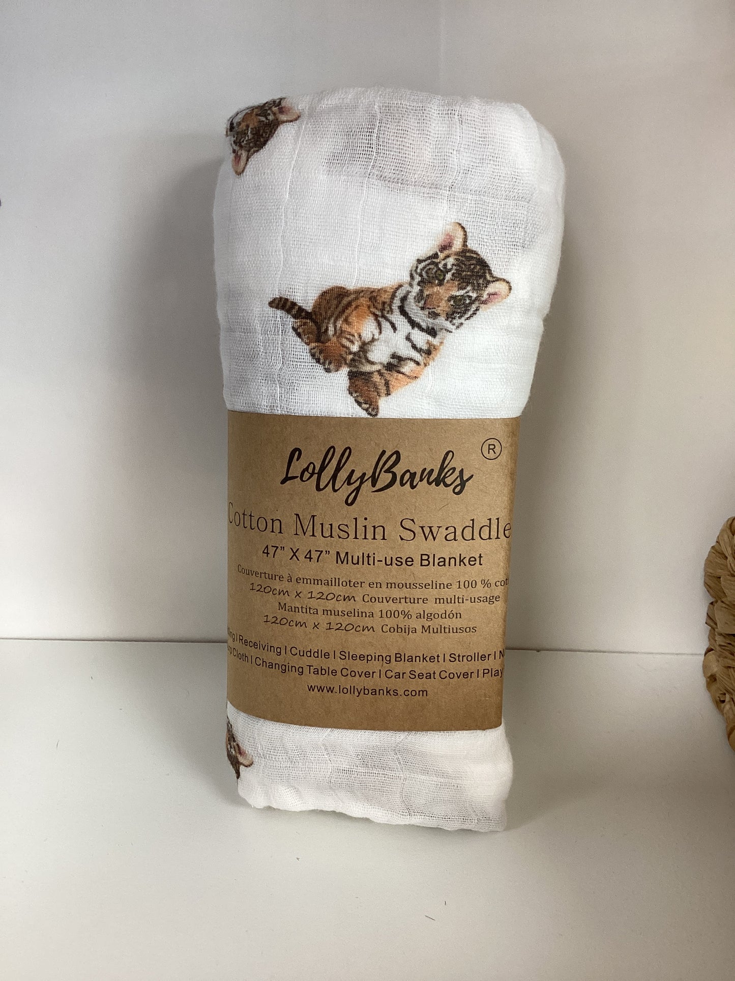 LB Tiger Muslin Swaddle