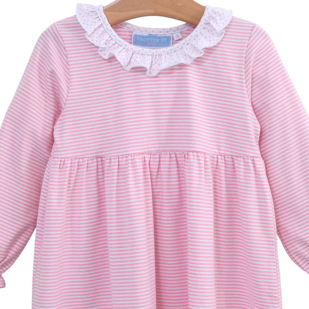 TROTTER STREET KIDS
Georgia Pink Stripe Knit Dress