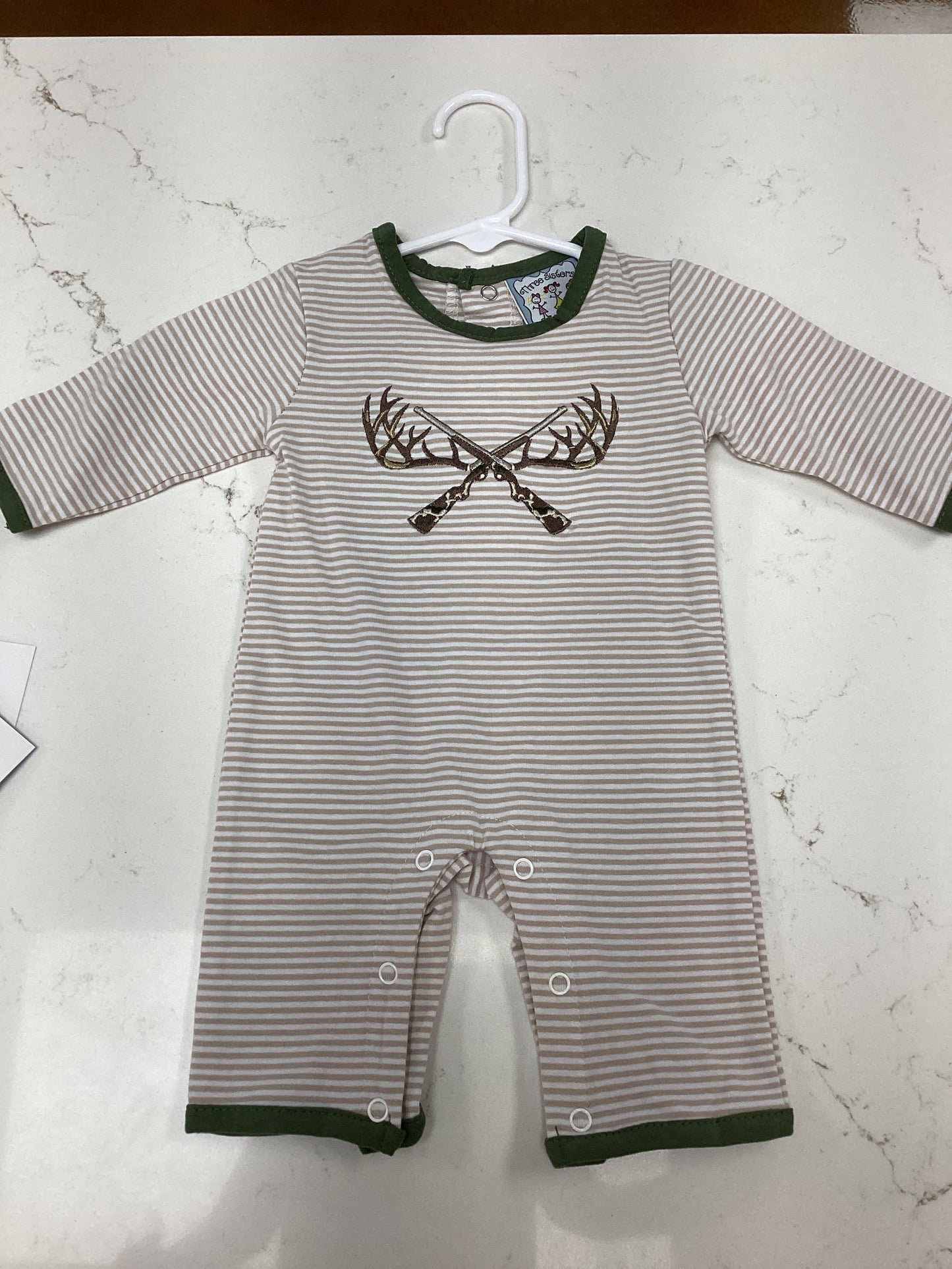 TS Deer Hunting Striped Romper