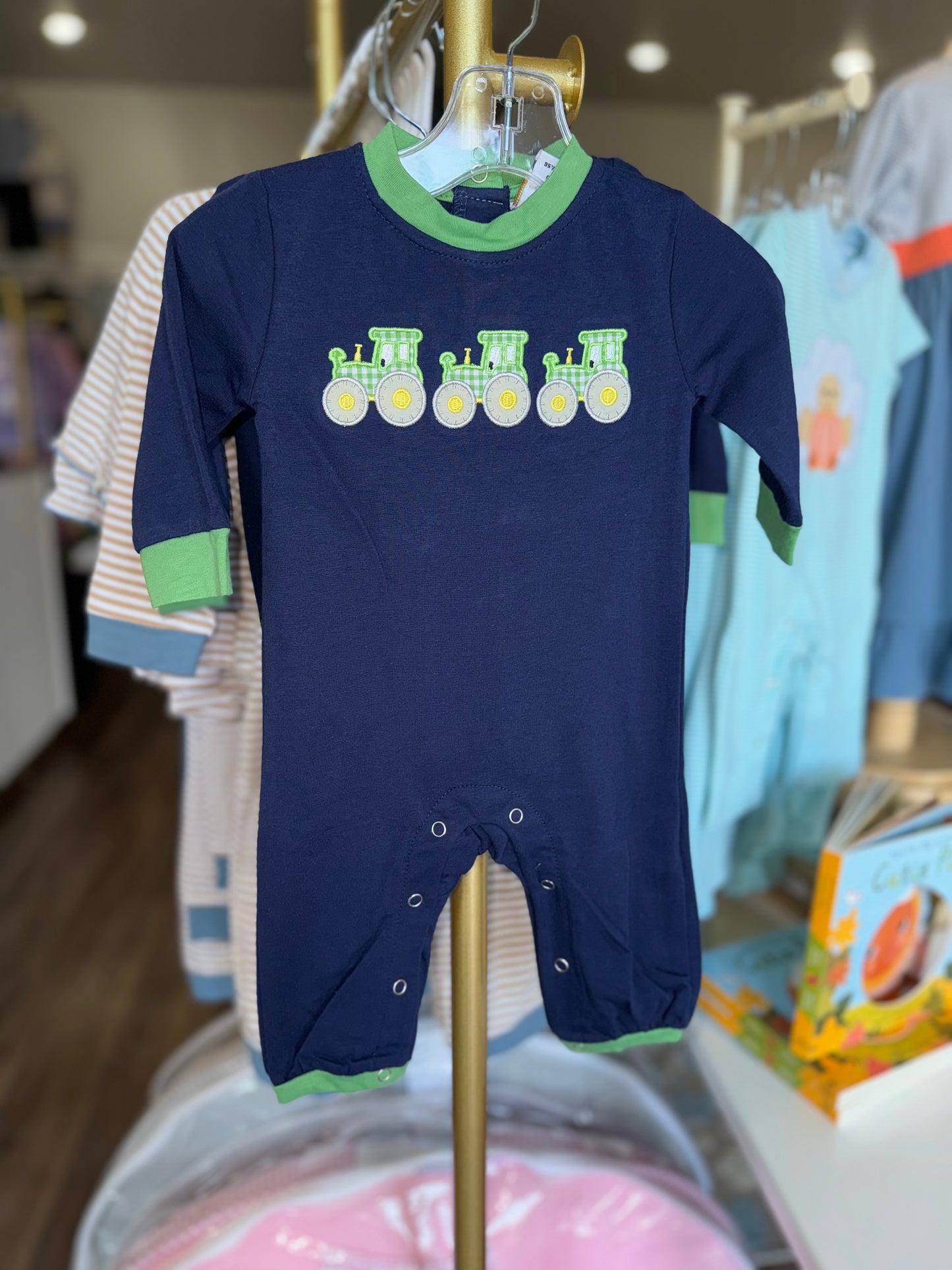 SC Tractor Romper - Navy