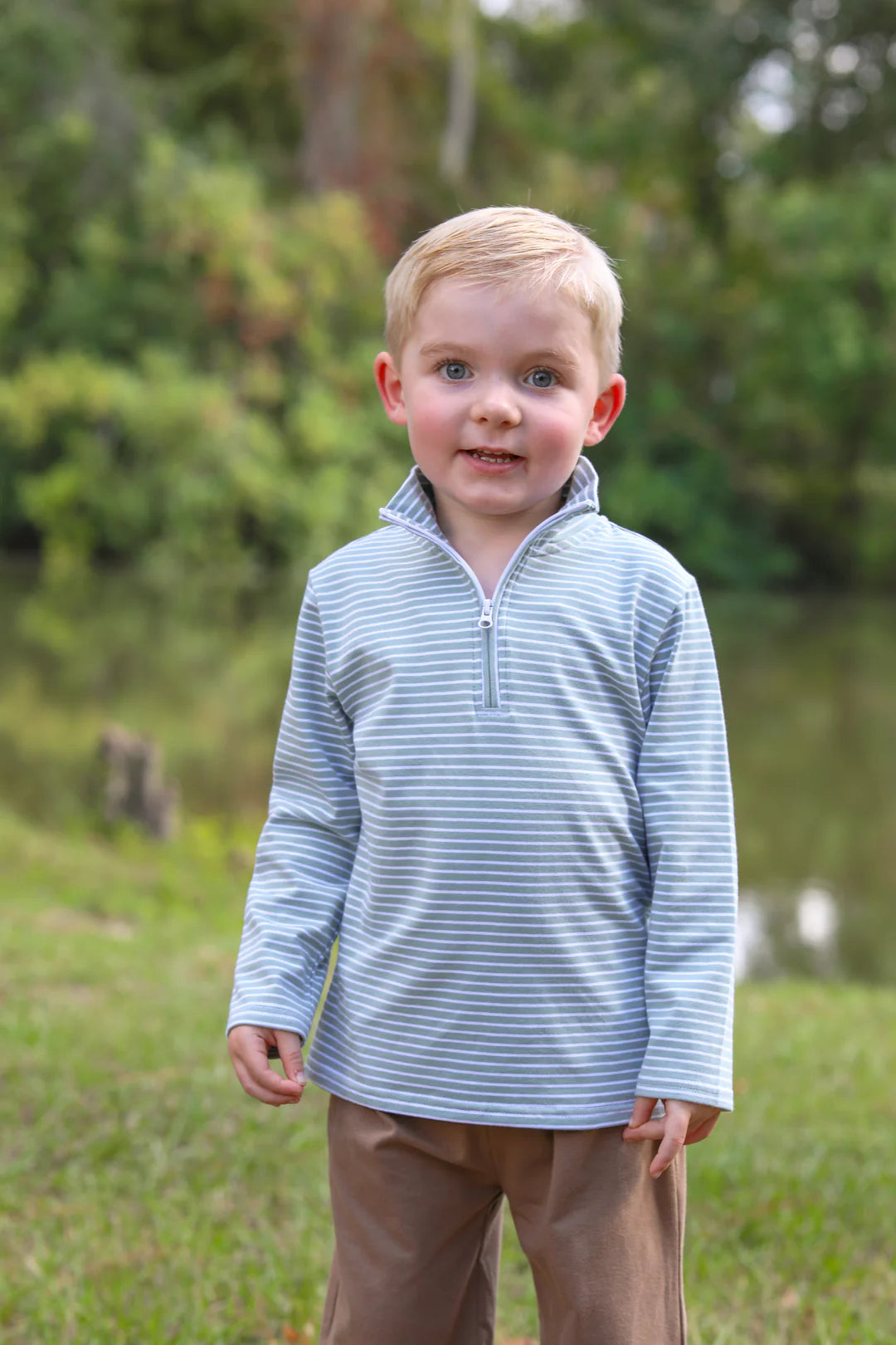 Tucker Pullover - Sage Stripe