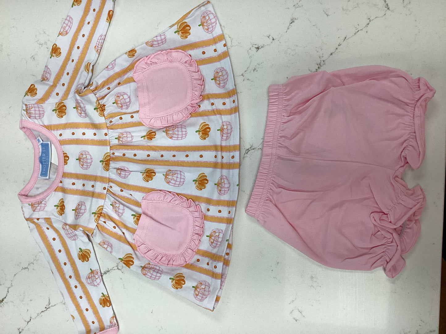 TS Girls Pink Pumpkin Patch Bloomers Set