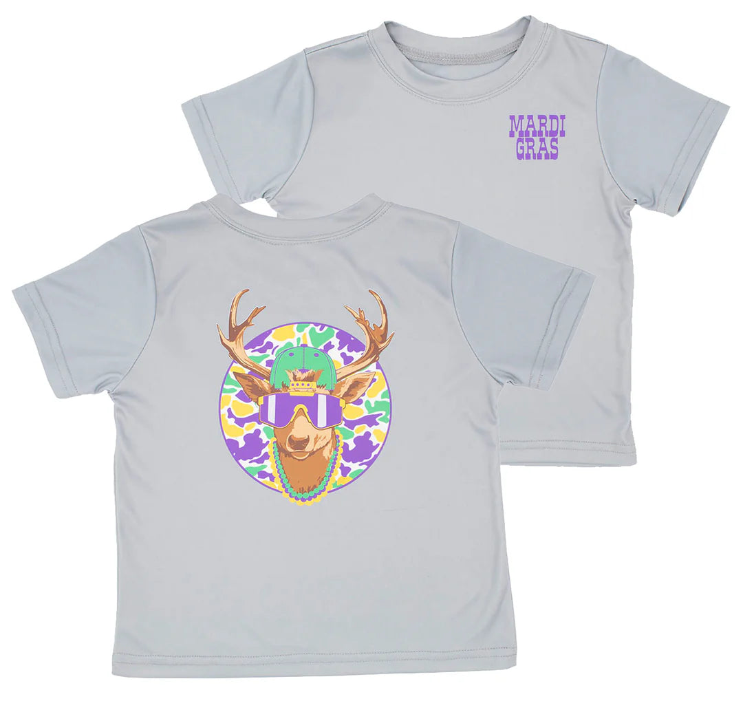 Camo Mardi Gras Deer Dri Fit Tee