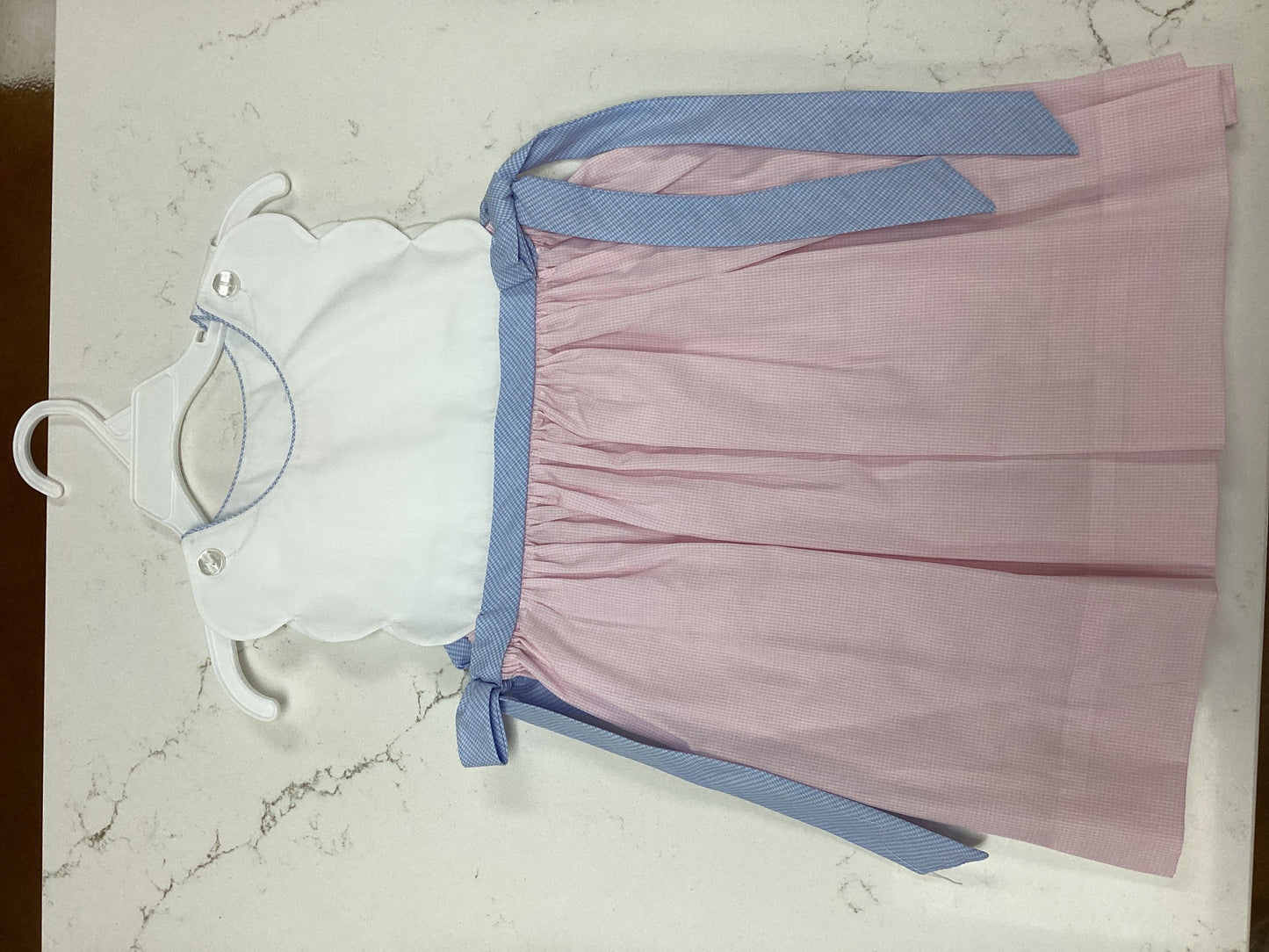 PB Scallop with Pink and Blue Gingham