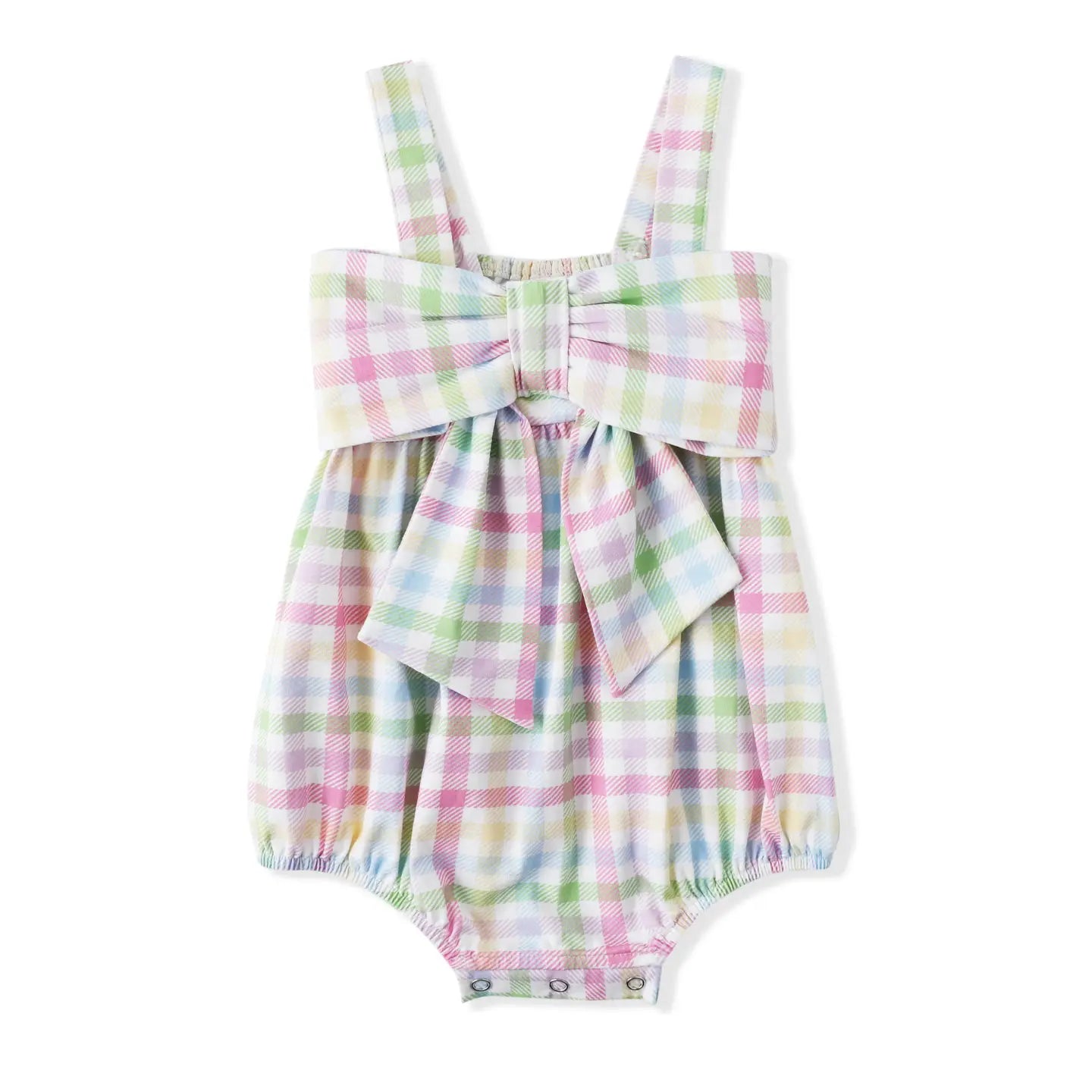Swoon Baby Big Bow Plaid Bubble