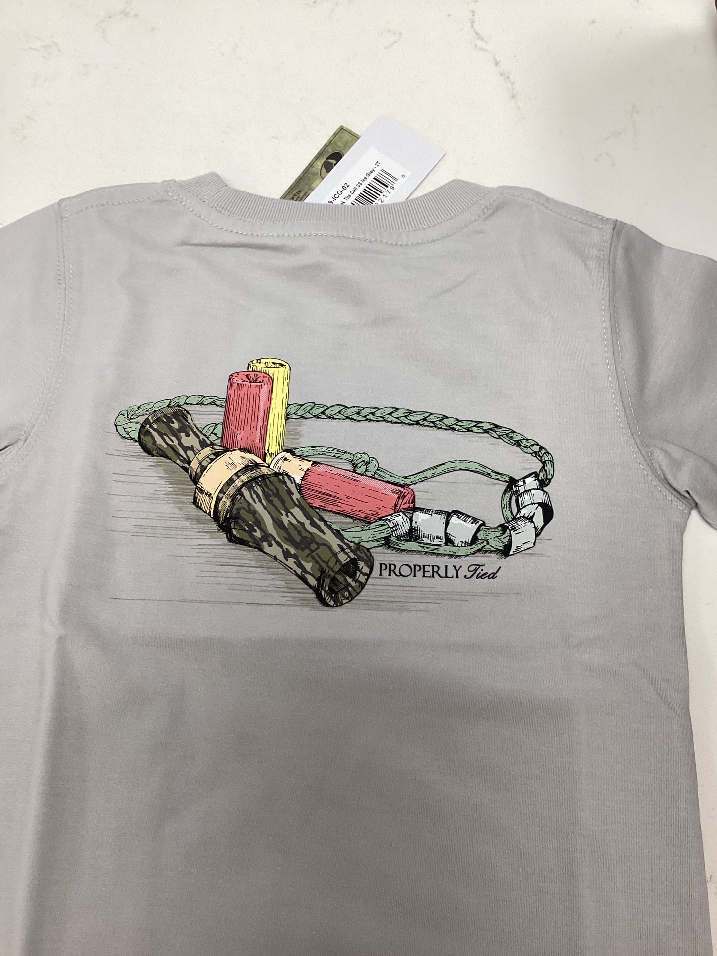 Boys Mossy Oak The Call SS Ice Gray