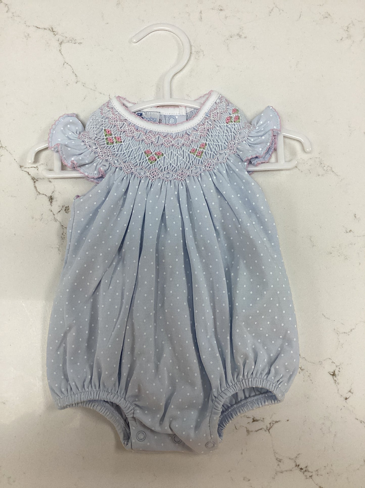 MB Smocked Polka Dot Bubble
