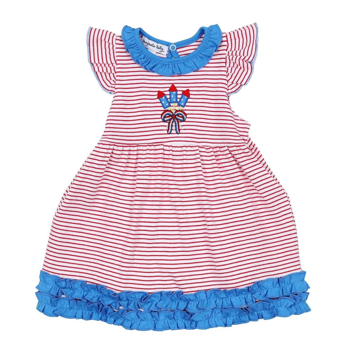 Little Firecracker Applique Flutter Dress