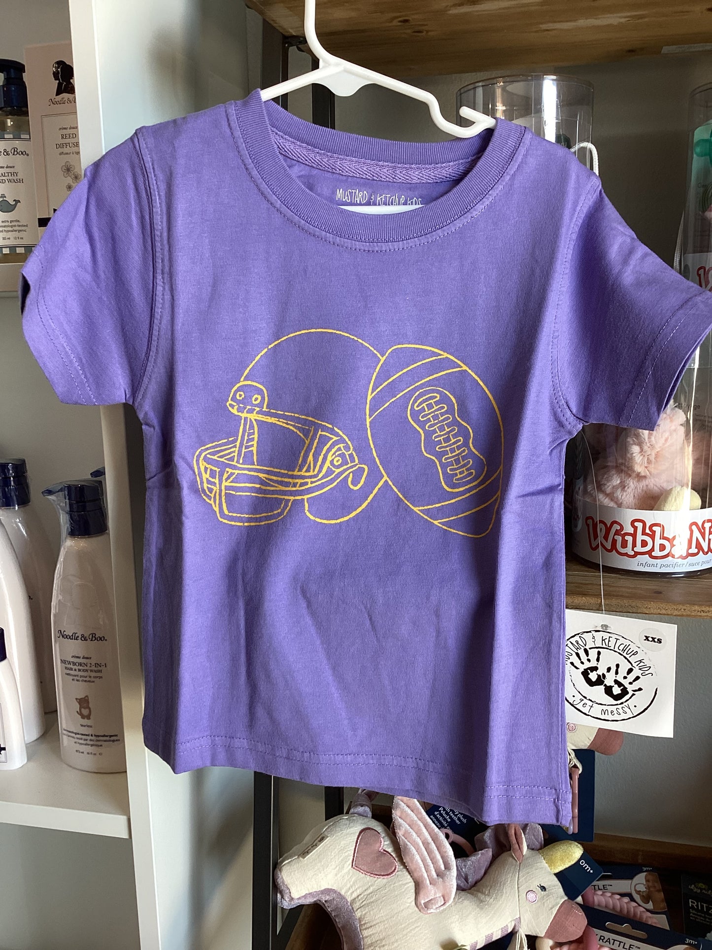 Purple Helmet and Football Shirt
