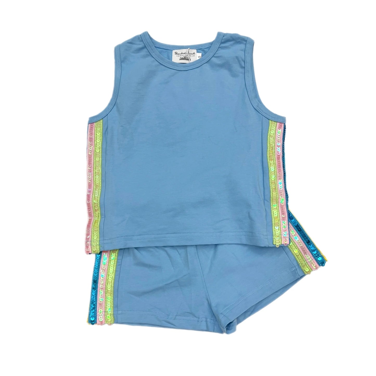 Light Blue Sequin Queen Set