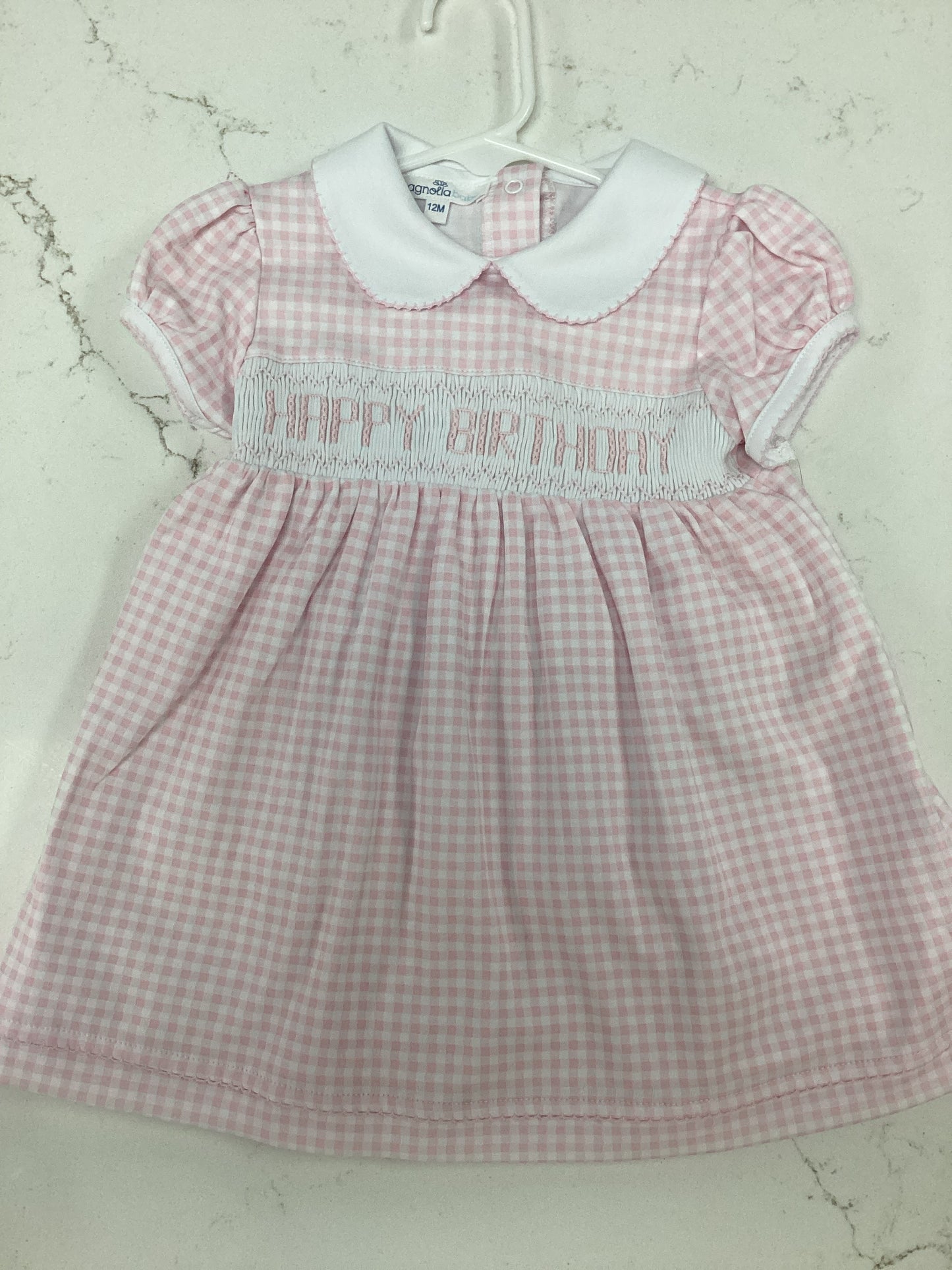 MB Smocked Happy Birthday Dress