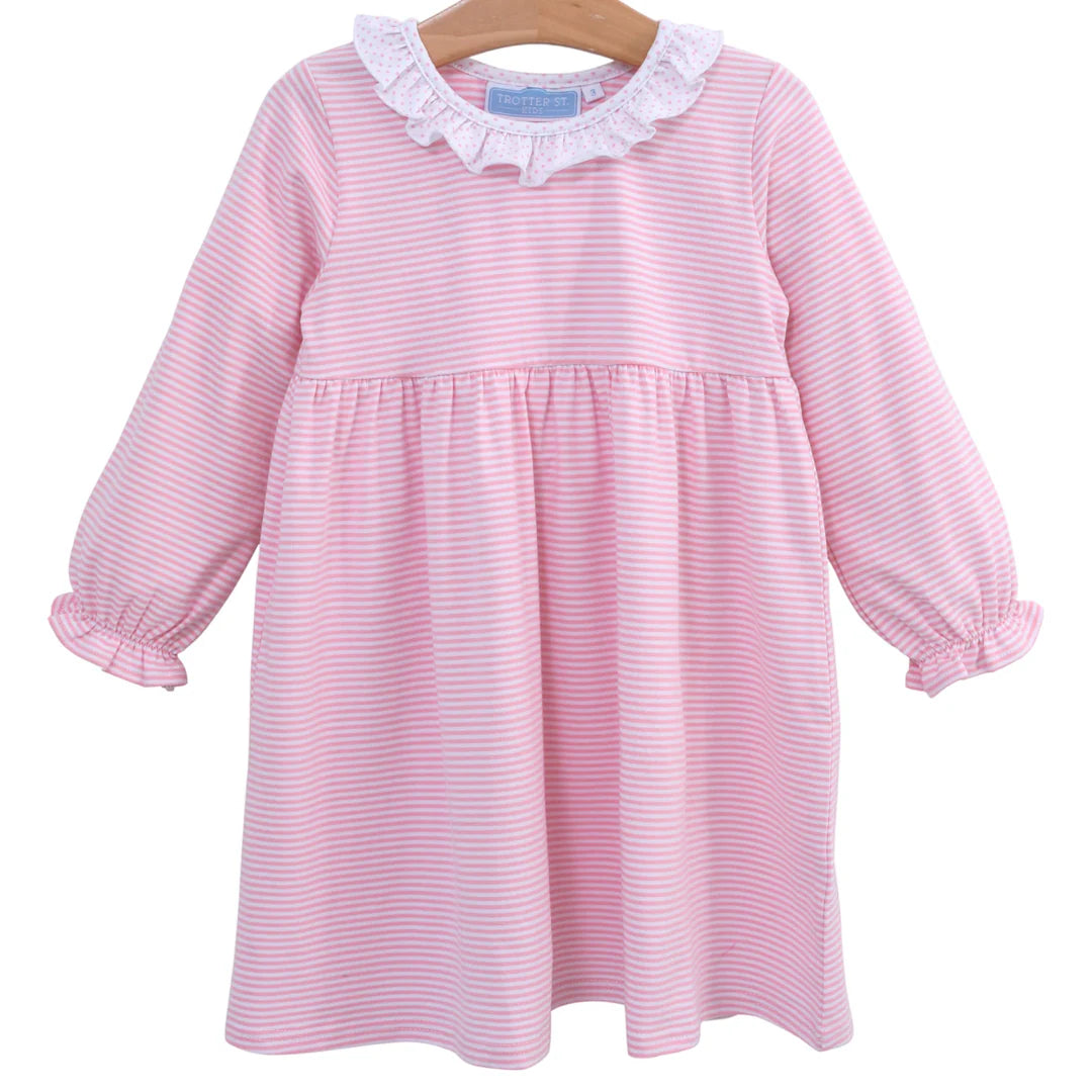 TROTTER STREET KIDS
Georgia Pink Stripe Knit Dress