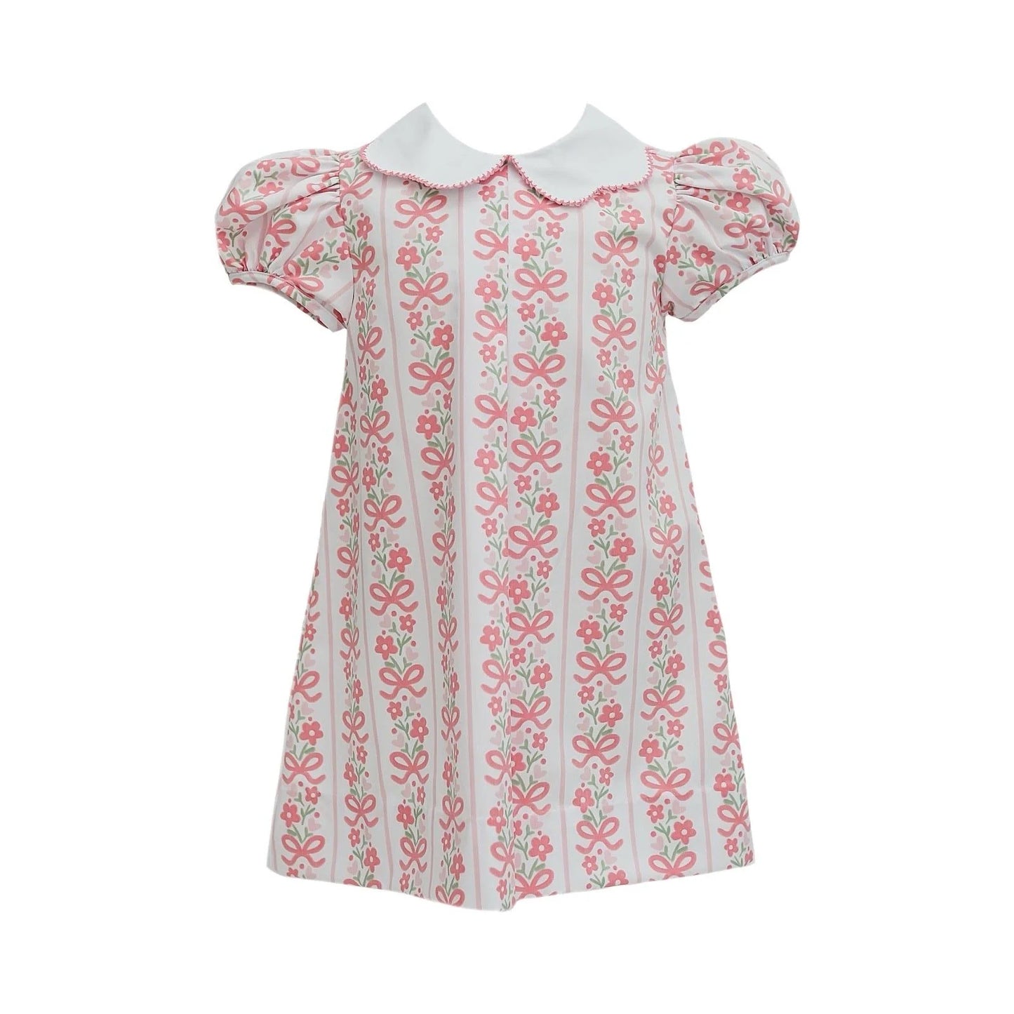 Bow and Flower Pleated Dress