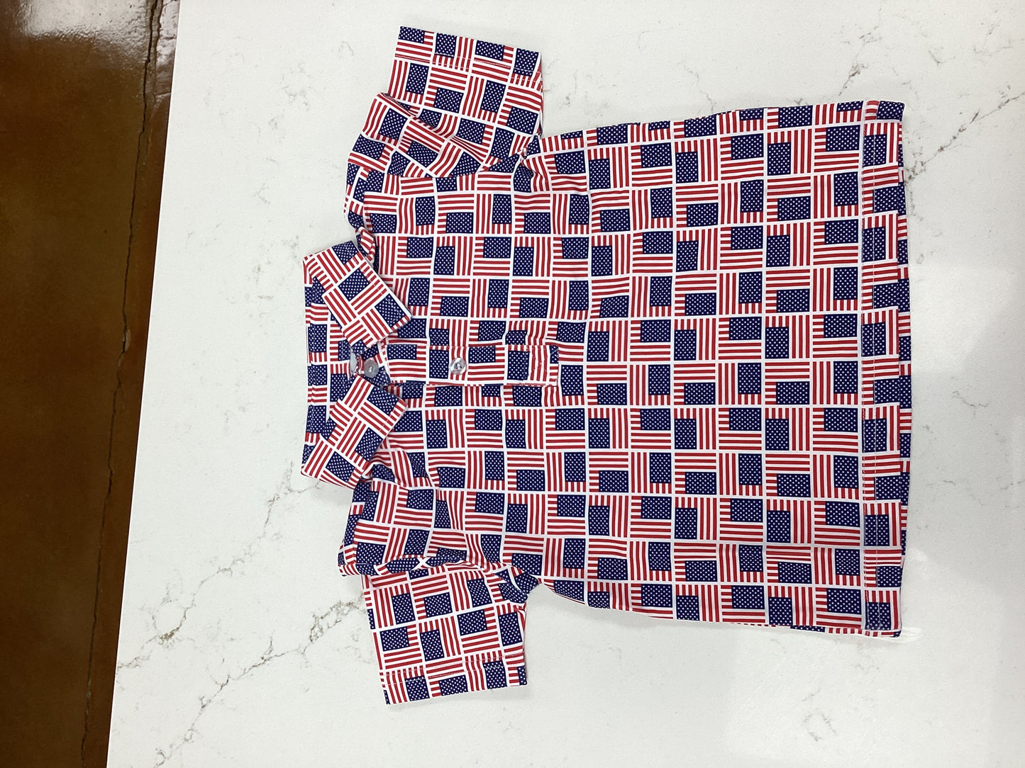 Little Lamb & Co Boys Flag polo