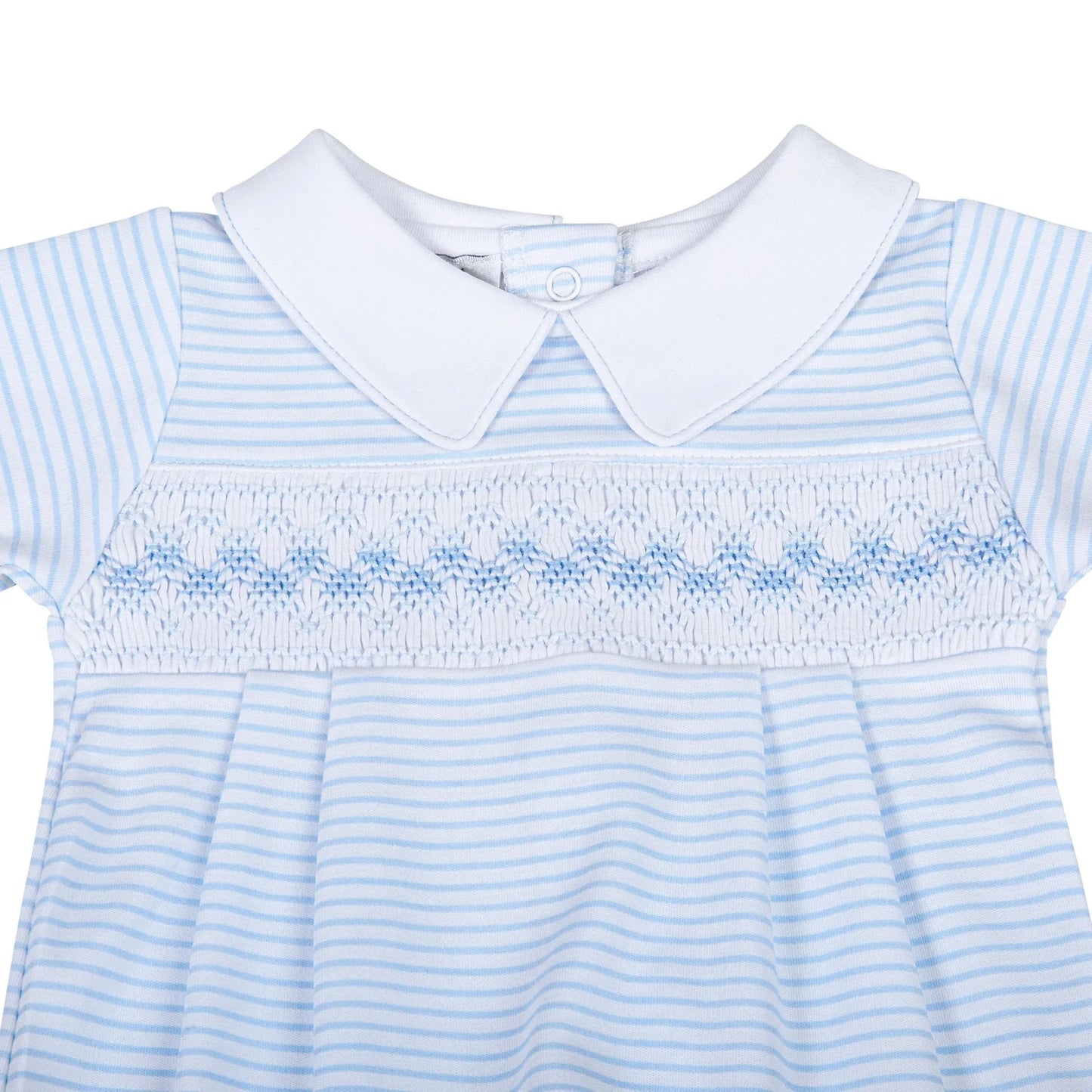 Lilly and Logan Smocked Footie - Blue