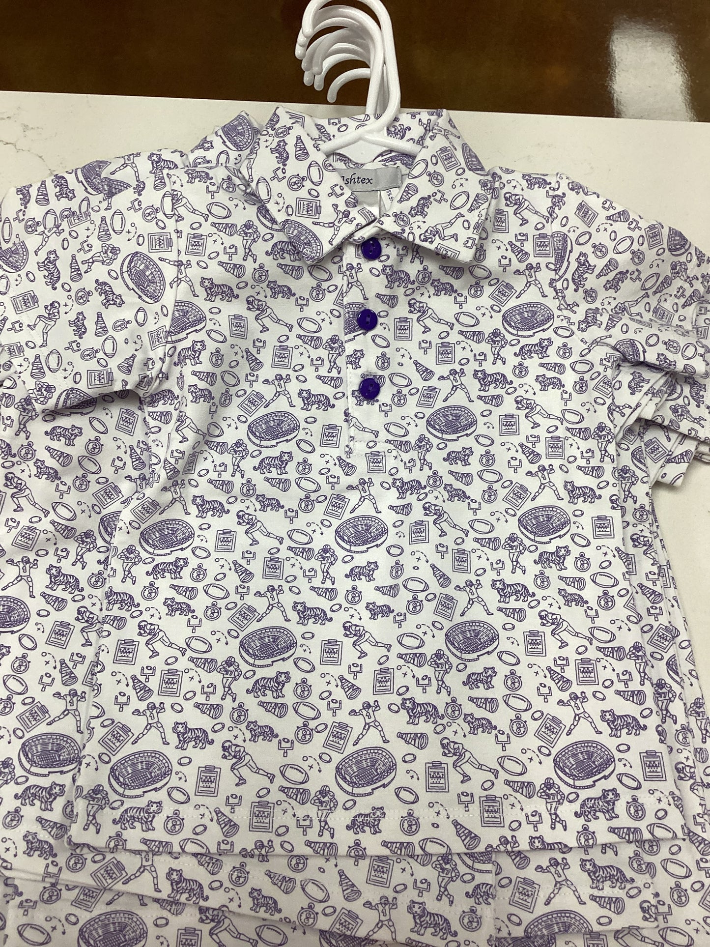 Boys LSU Print Polo Shirt