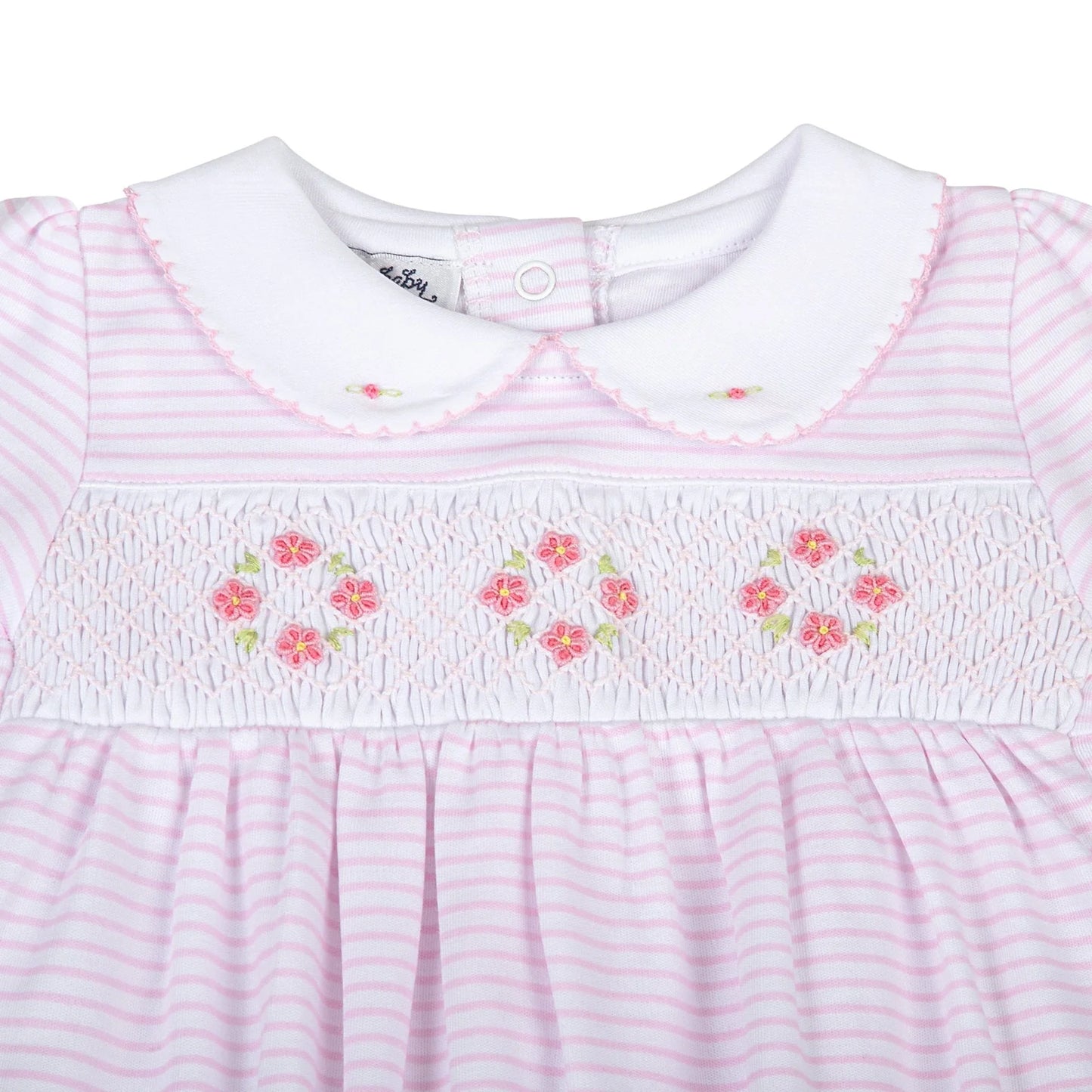 Lilly and Logan Smocked Long Sleeve Bubble - Pink