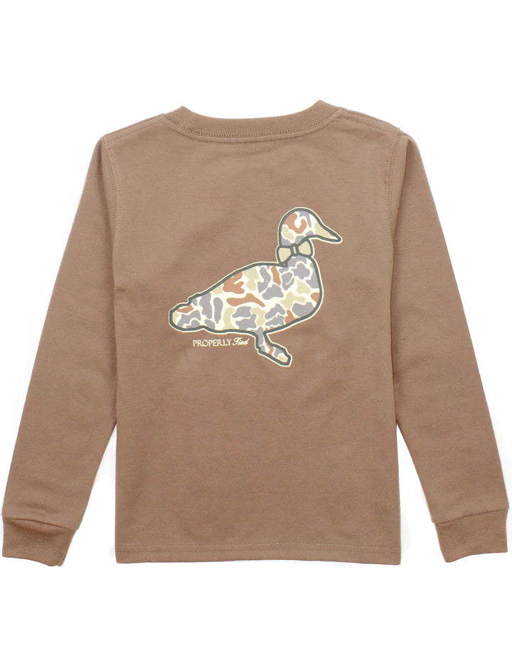 Baby Field Camo Logo LS Walnut Tee