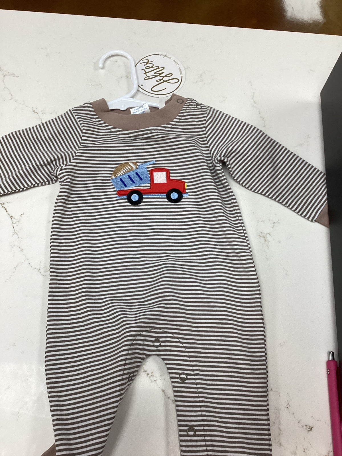 Dump Truck Appliqué Boys Romper