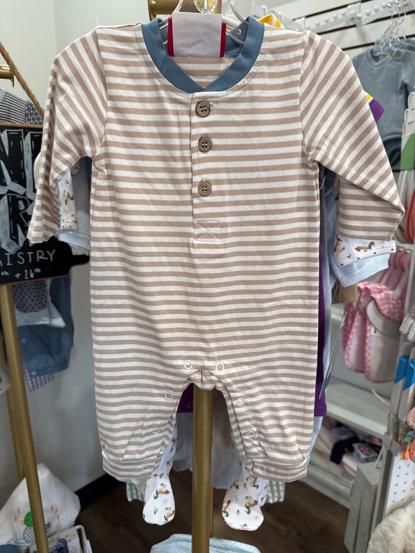 MJ Tan/Blue Romper