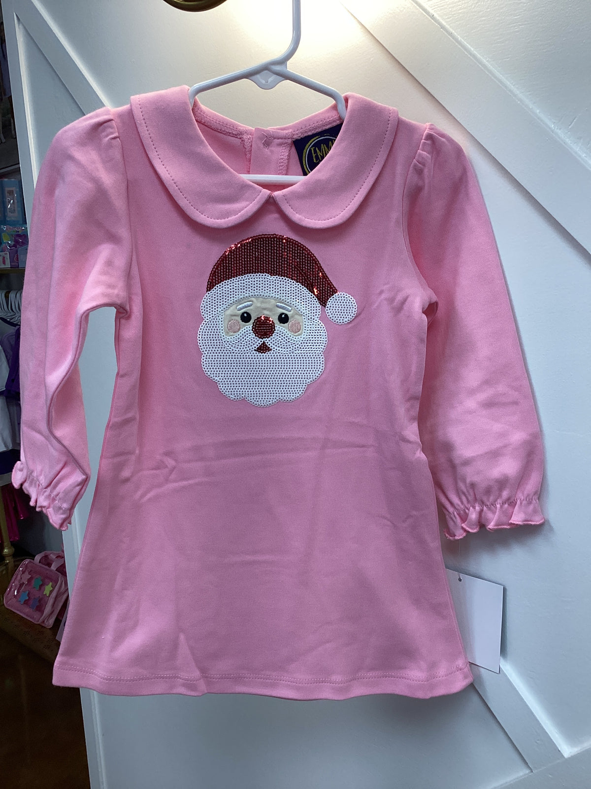 EJ Sequin Santa Pink Dress