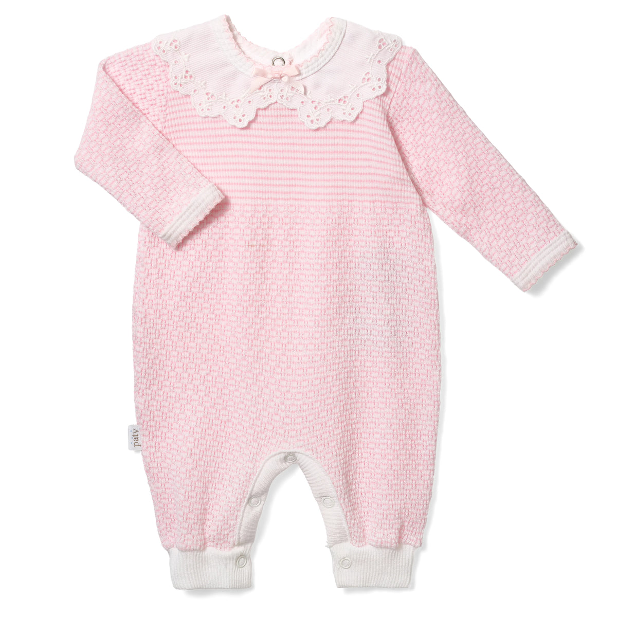 Paty PP Eyelet Collar Pink Romper
