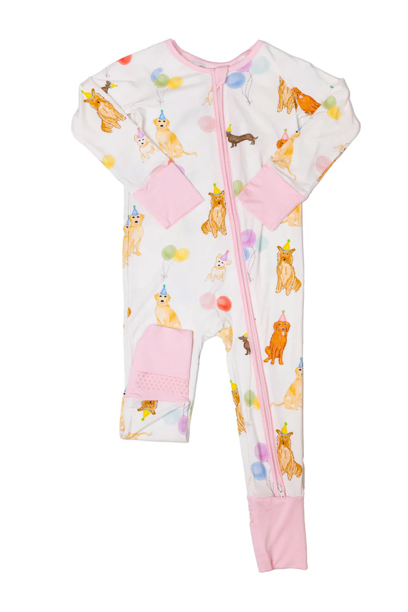 UT Dog Party Pink Girls Footie Pajama