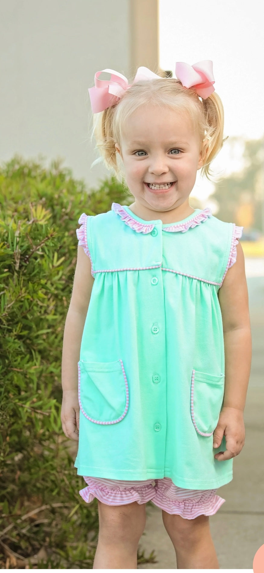 Harper Mint/Pink Stripe Bloomer Set