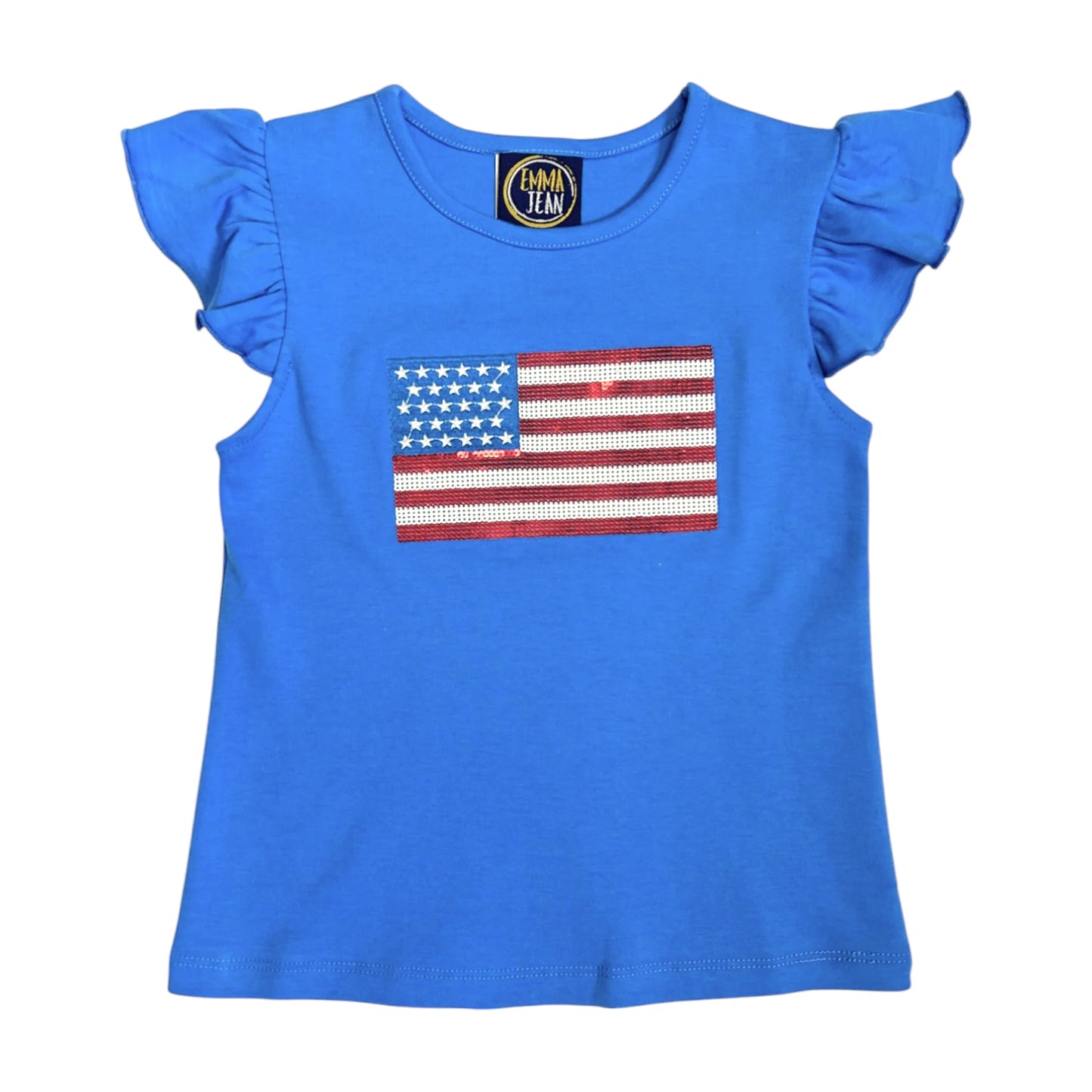 EJ Angel Sleeve Flag Appliqué Shirt