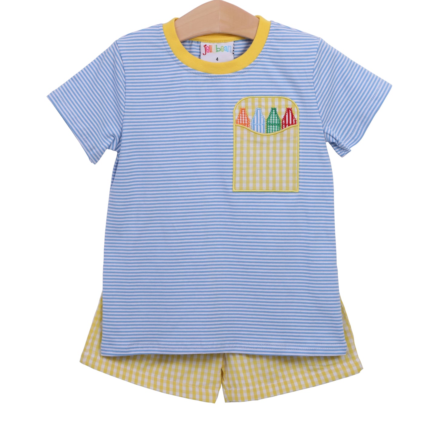 Crayon Pocket Appliqué Short Set