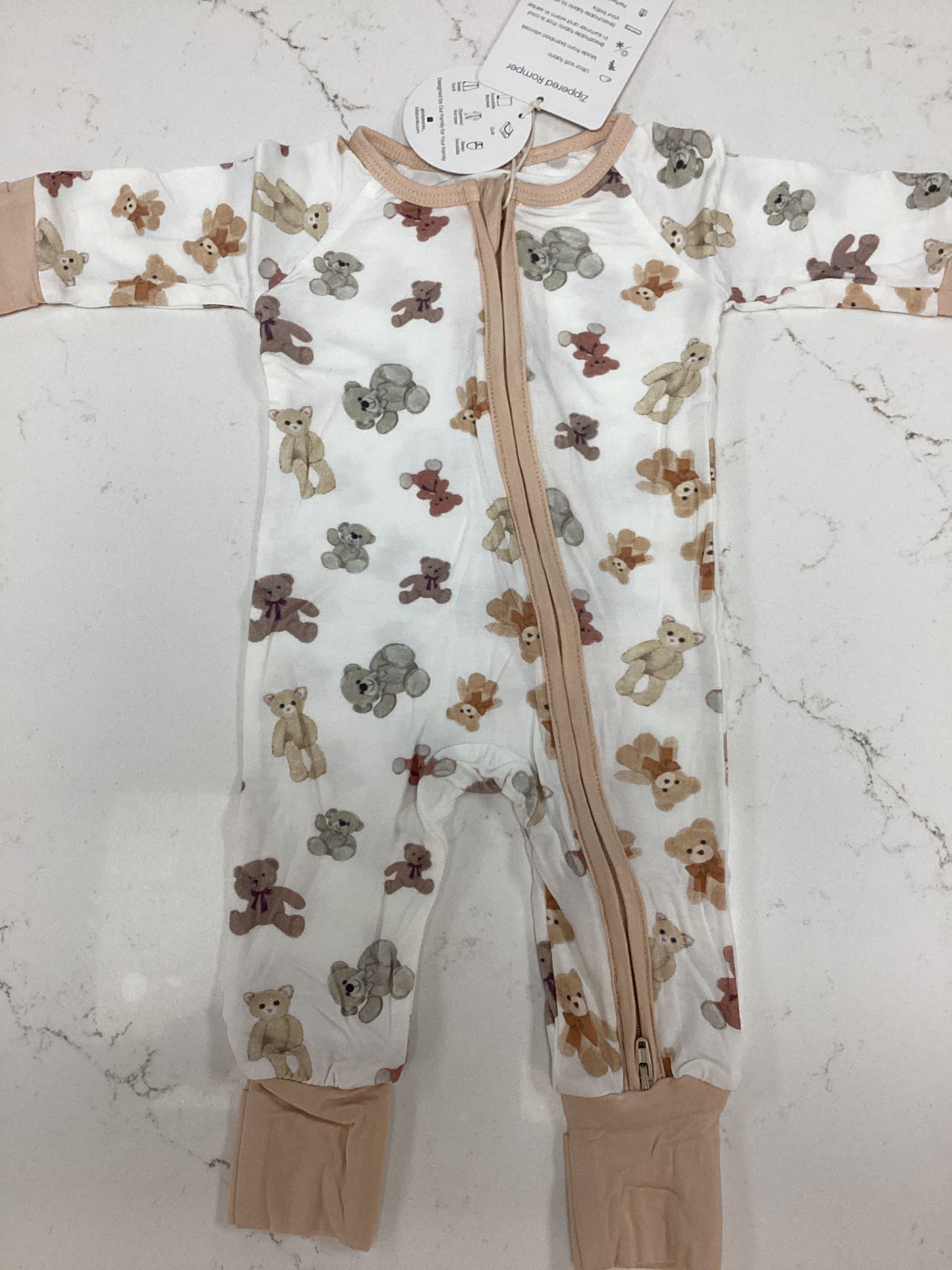 LB Teddy Bear Convertible Zipper Footie