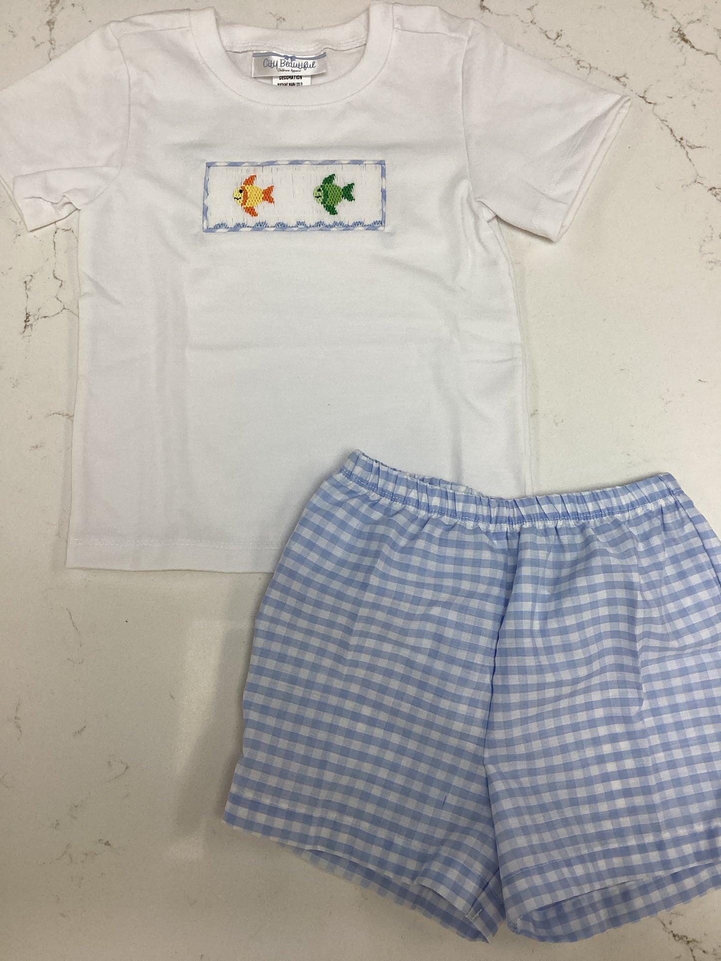 Smocked Fish Short Set