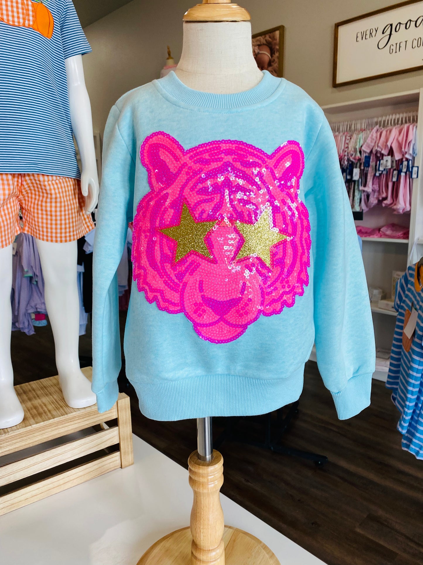 Neon Sequin Tiger Sweatshirt