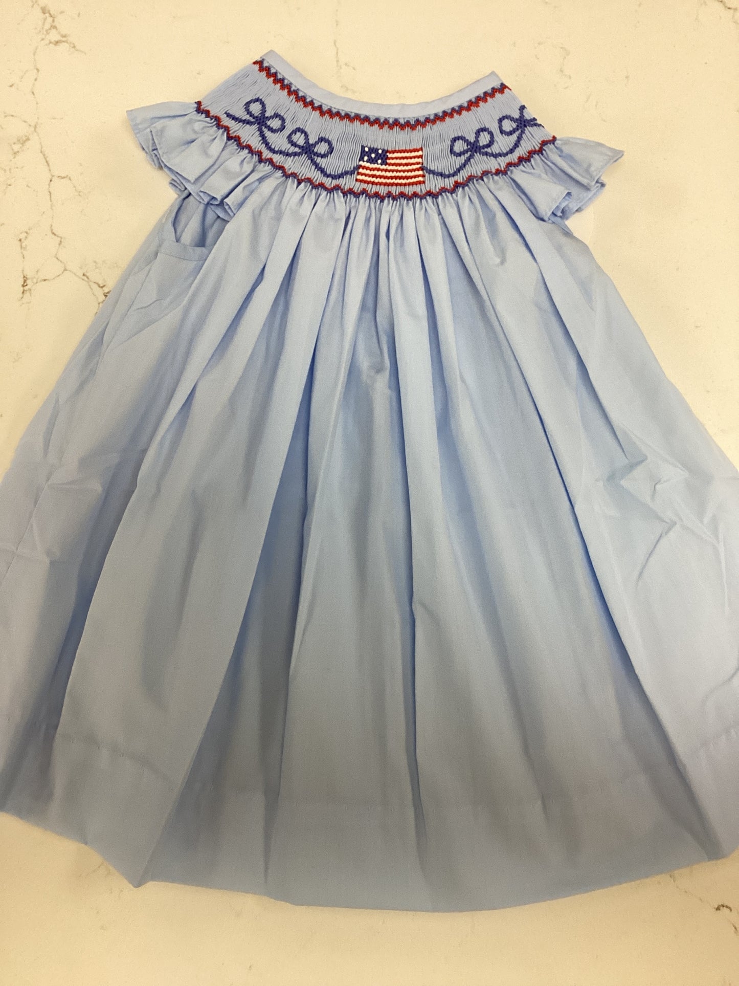 Smocked American Flag Dress