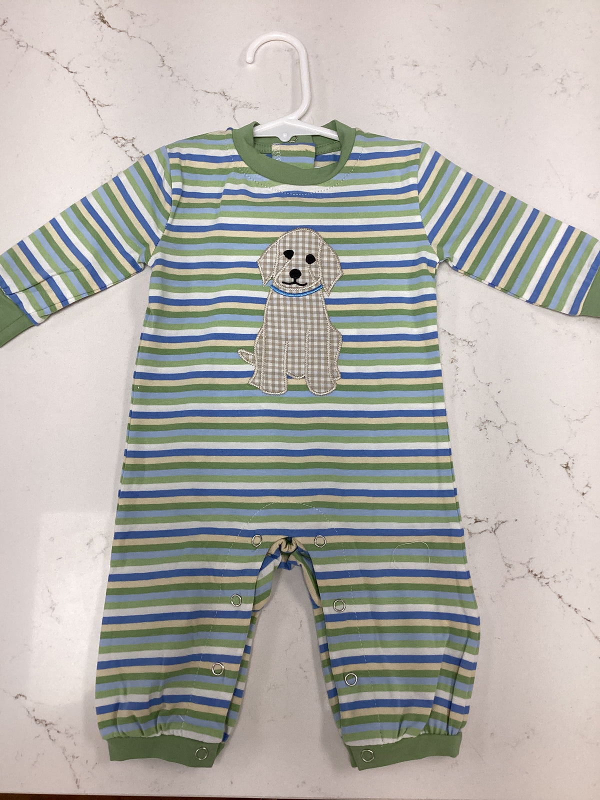 TS Boys Striped Puppy Romper