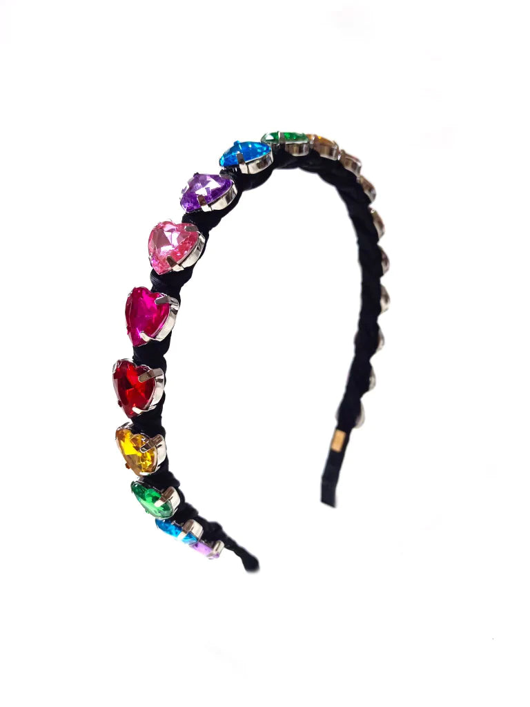 Thin Jewel Heart Headband