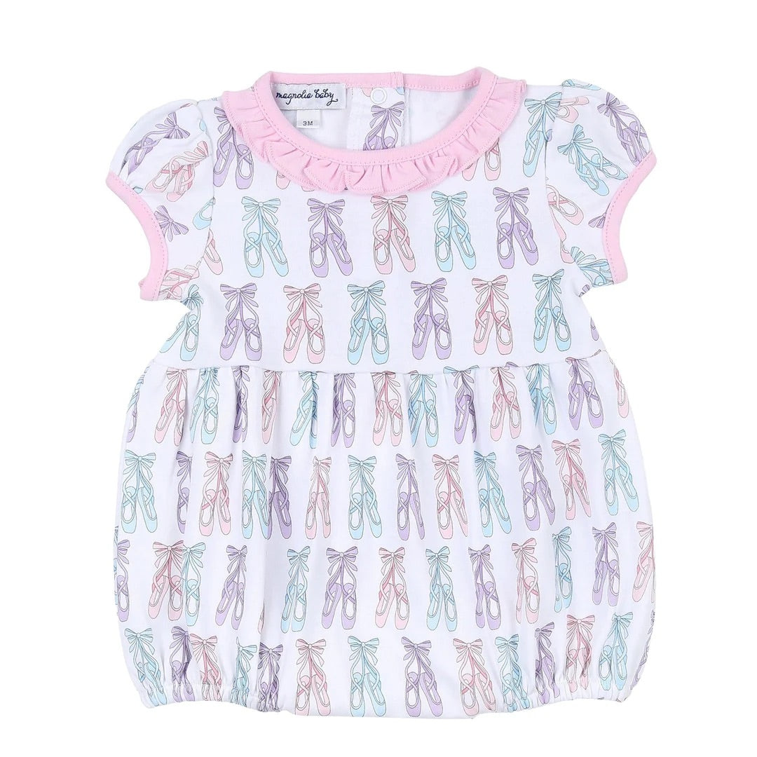 Ballerina Girl Pink Printed Short Sleeve Girl Bubble