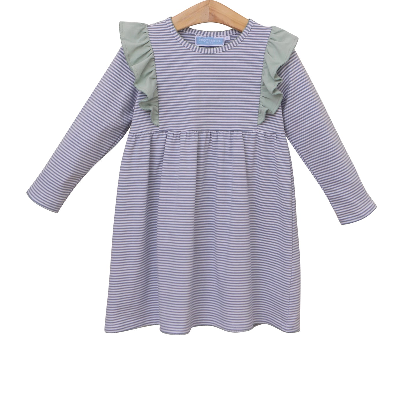 Dusty Blue Stripe Sage Dress