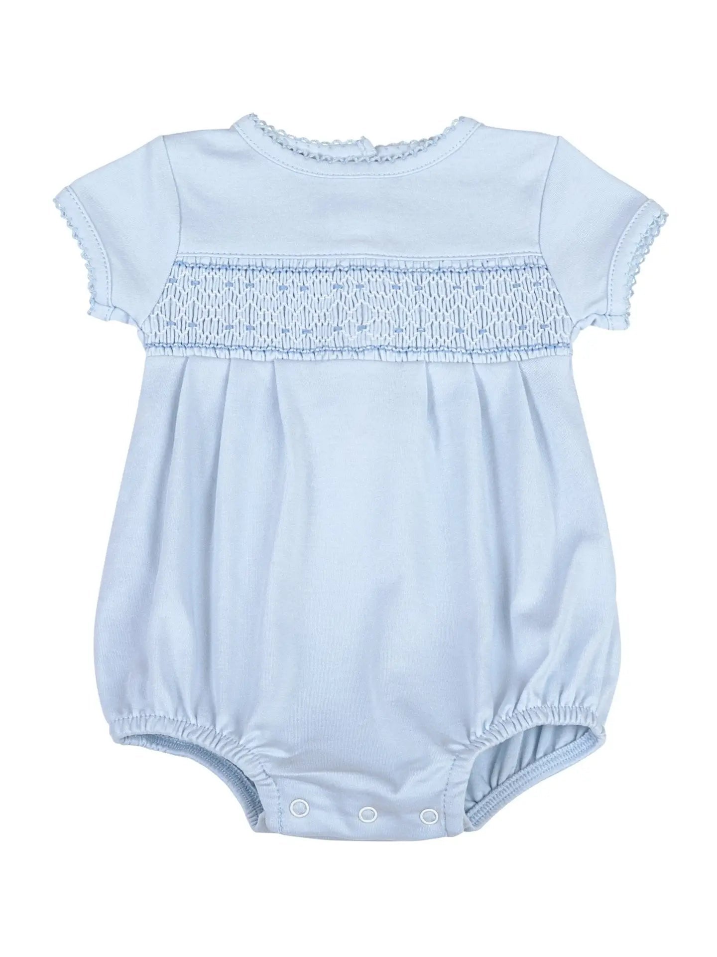 MB Smocked Short Sleeve Blue Bubble