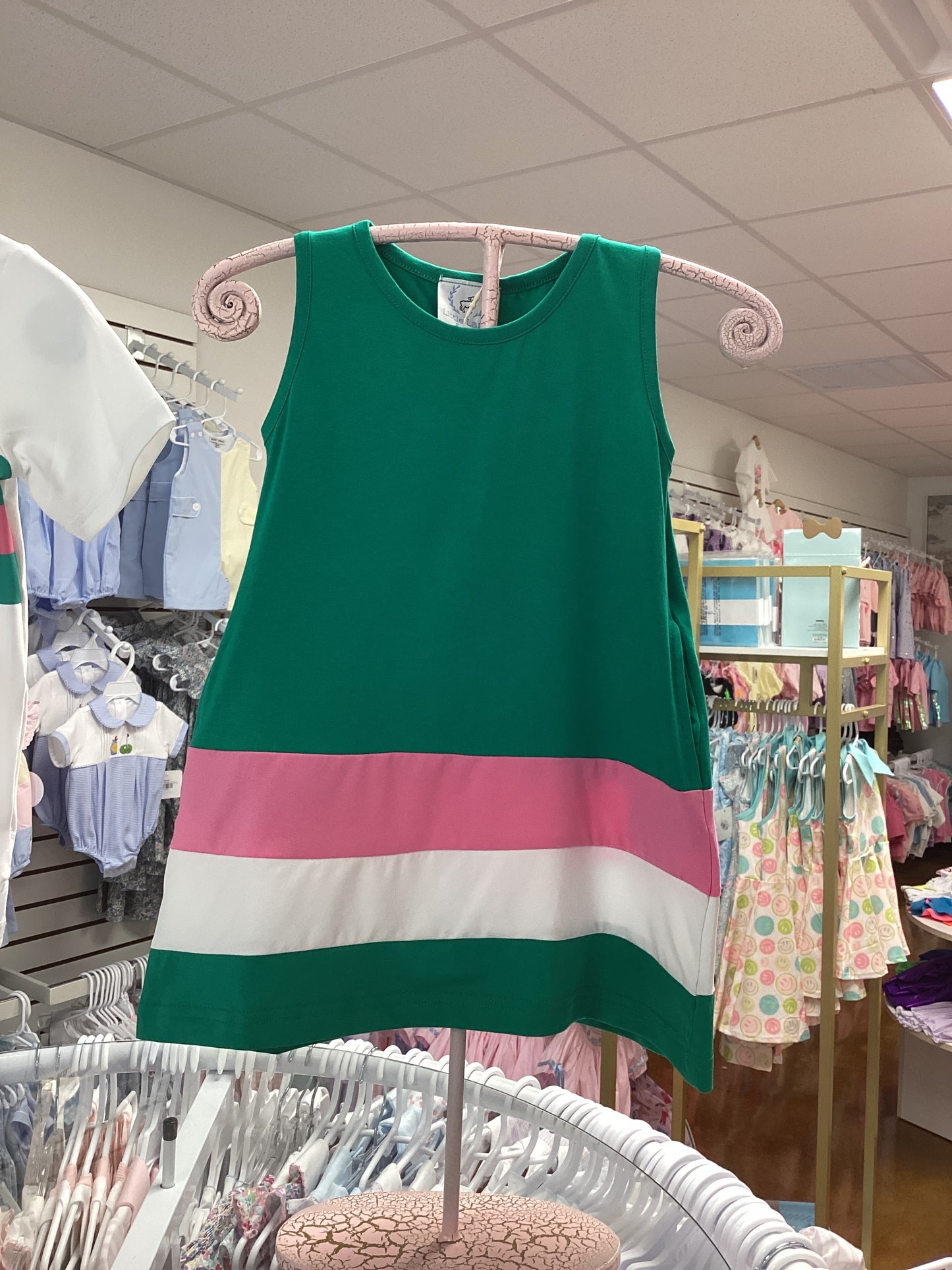Little Lamb & Co Green and Pink play dress