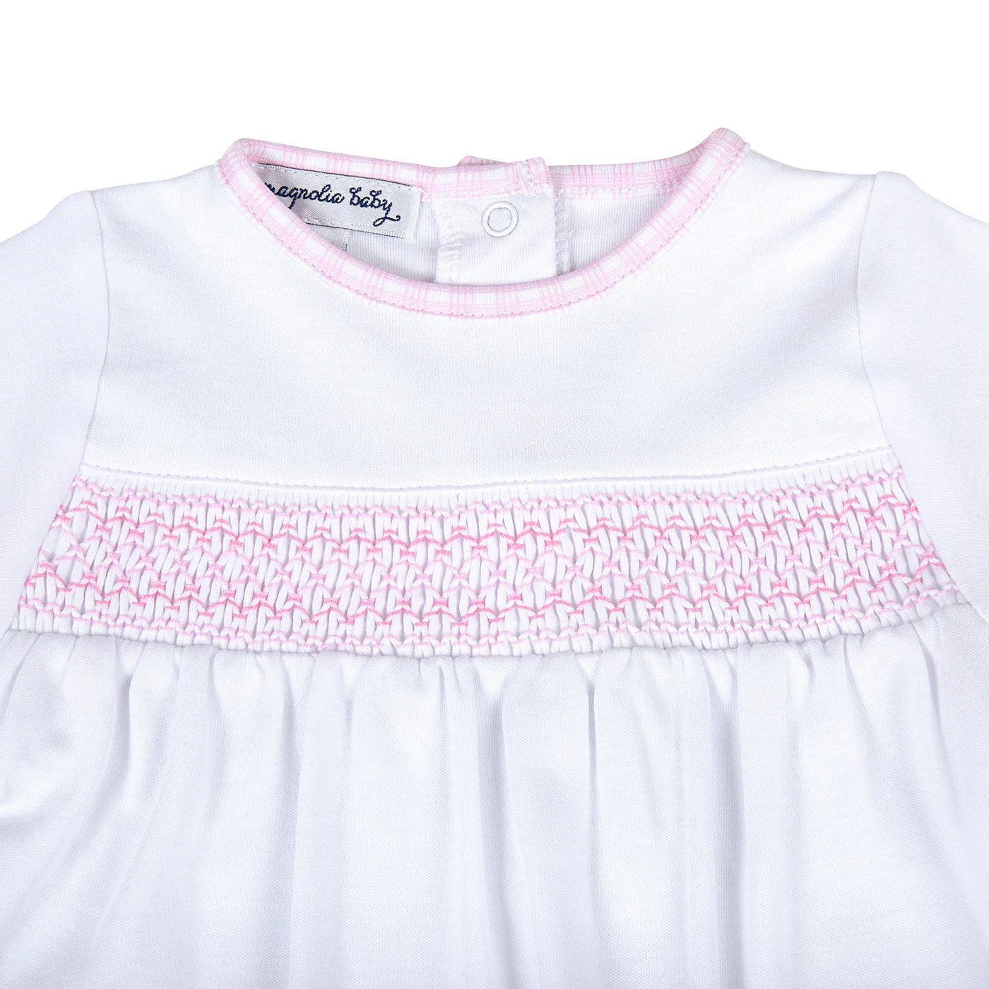 NEW BEGINNINGS SMOCKED FOOTIE- PINK