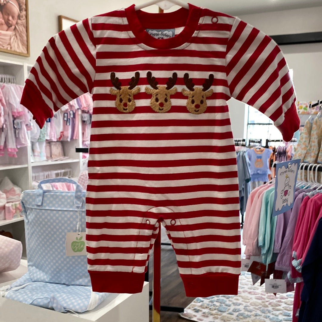 Reindeer Boys Romper Cmas