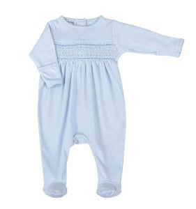 Baby Blue Smocked Boy Footie- Magnolia Baby