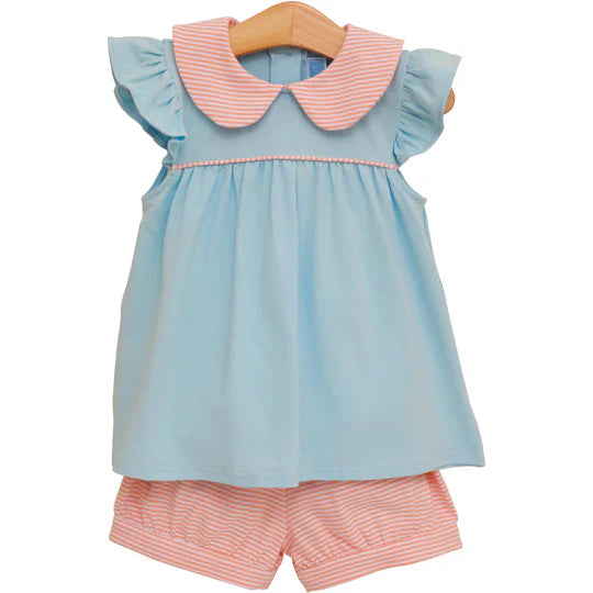 Coral/L Blue Short Set TS