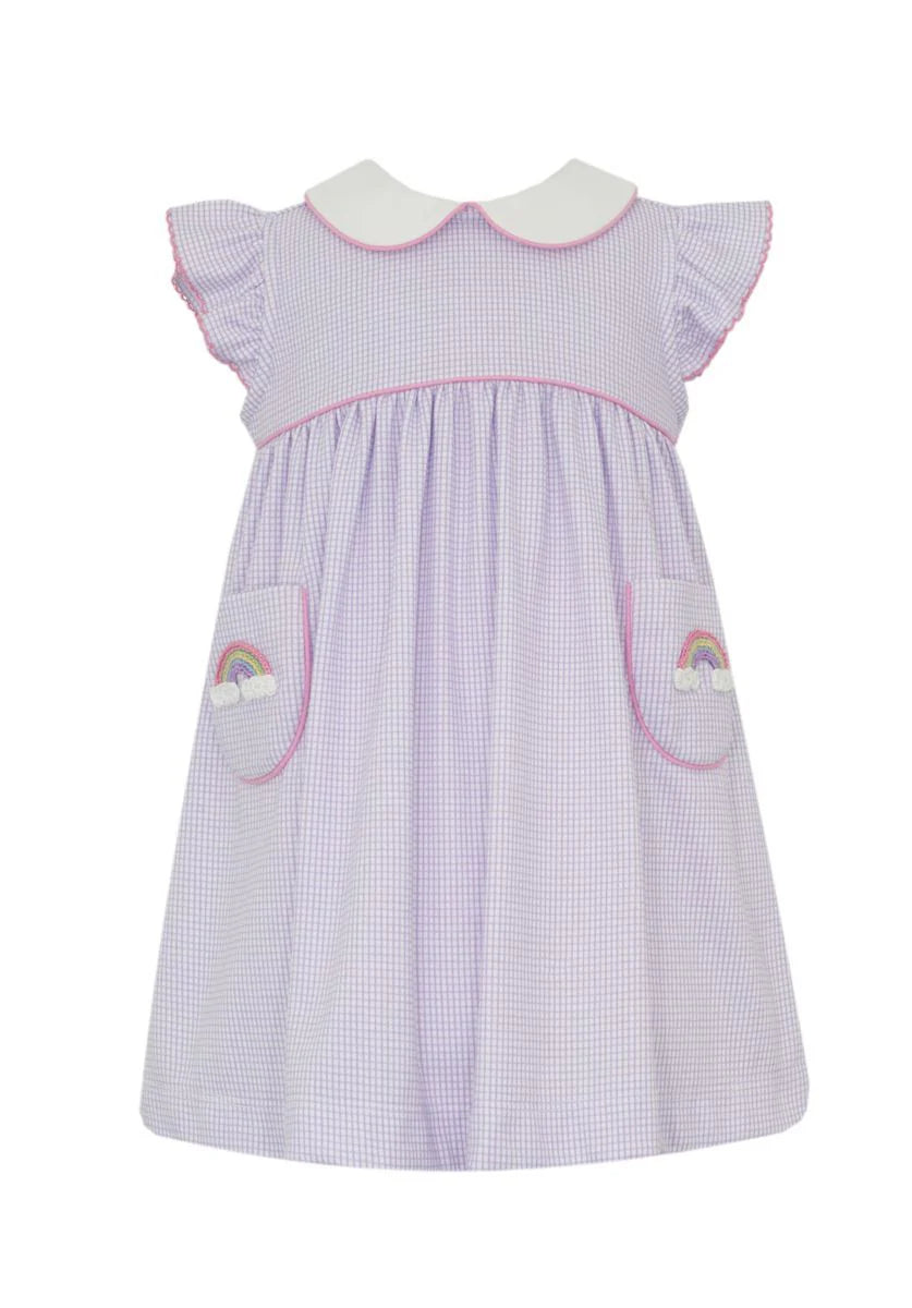 PB Rainbow Pocket Purple Gingham Dress