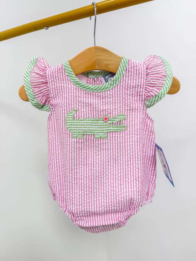 Alligator Appliqué Girl Bubble
